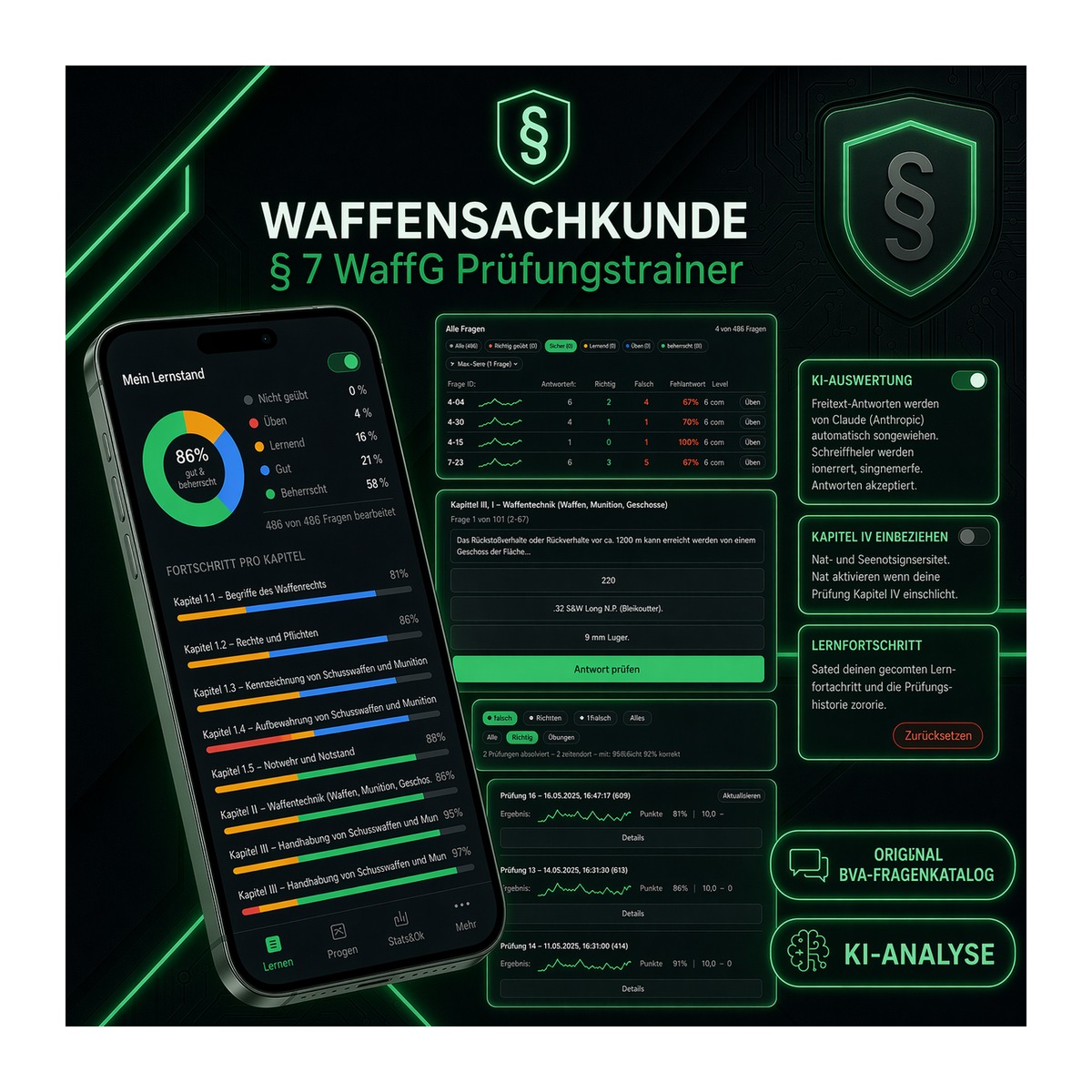 Waffensachkunde § 7 WaffG Prüfungstrainer