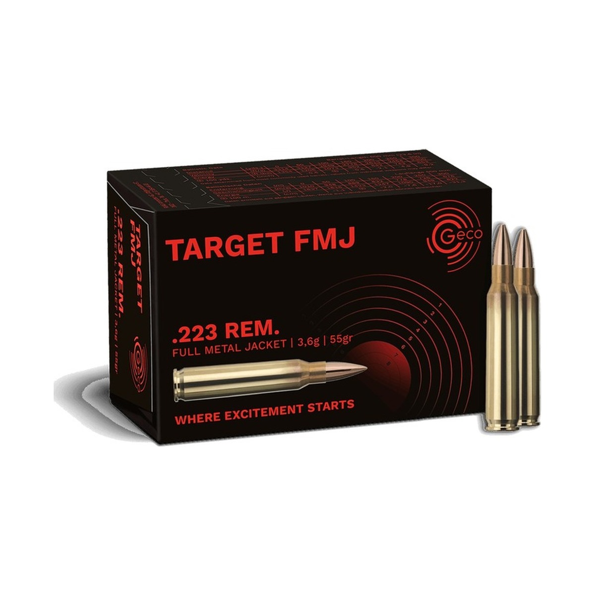 GECO - .223 Rem. - Full Metal Jacket (FMJ) - 3,56 g / 55 grs - 50 Stück